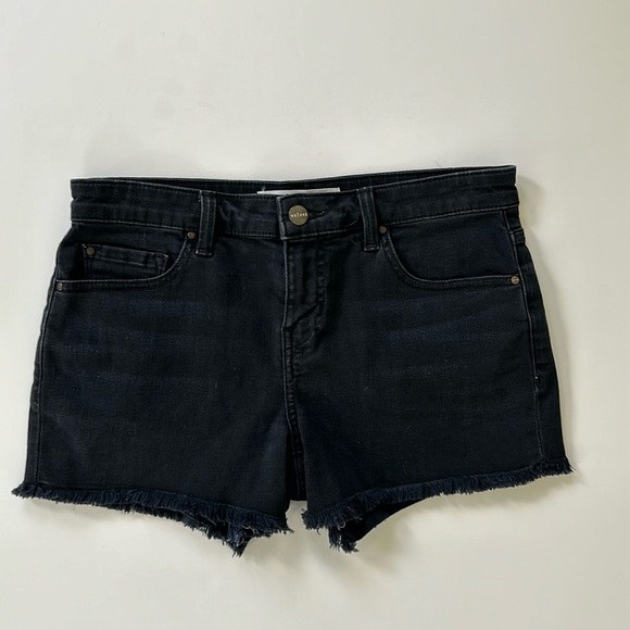 VELVET By Graham & Spencer Cindy Frayed Hem Boyfriend Shorts Coal - Picture 5 of 9